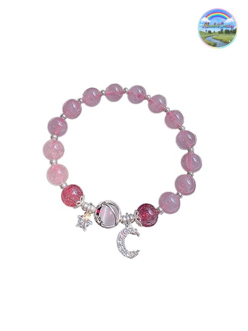 Natural Moonstone Crystal Healing Bracelet Bohemian Opal Stretch Bead Bracelet